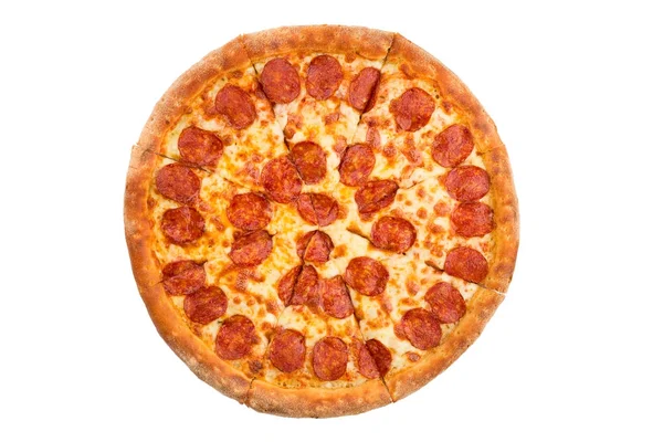 Pizza isolerad på vit bakgrund — Stockfoto