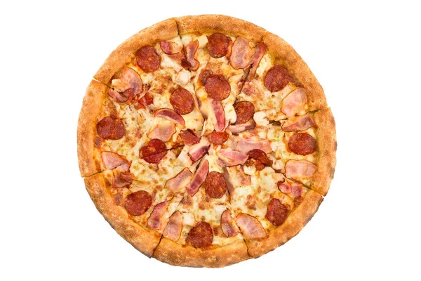 白い背景に隔離されたピザ — ストック写真
