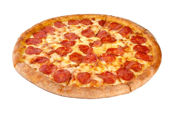 Pizza isolerad på vit bakgrund — Stockfoto