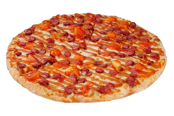 Pizza isoliert auf weißem Hintergrund — Stockfoto