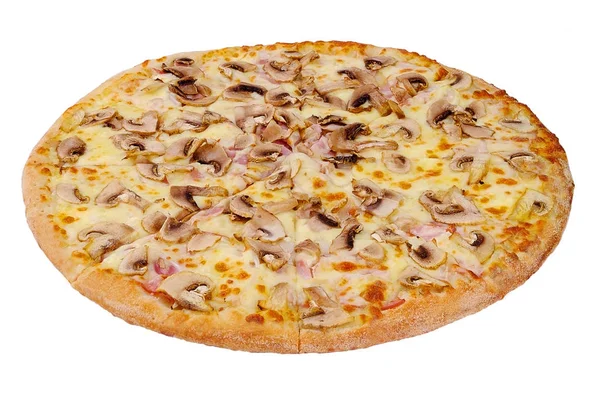 Pizza isoliert auf weißem Hintergrund — Stockfoto