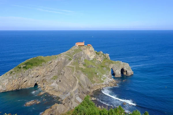 San Juan de Gaztelugatxe panoramatický pohled — Stock fotografie