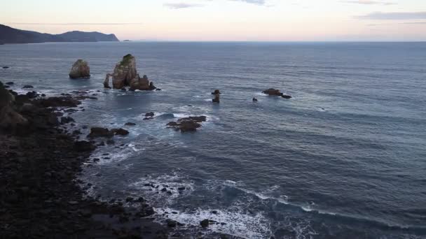 Paisagem Costeira Oceano Atlântico Astúrias Espanha — Vídeo de Stock