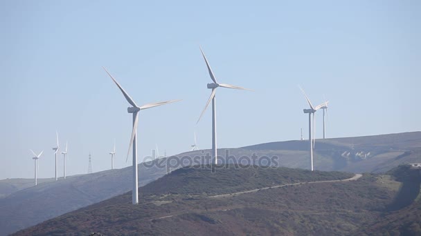 Turbinas Eólicas Criam Energia Renovável Paisagem Rural — Vídeo de Stock