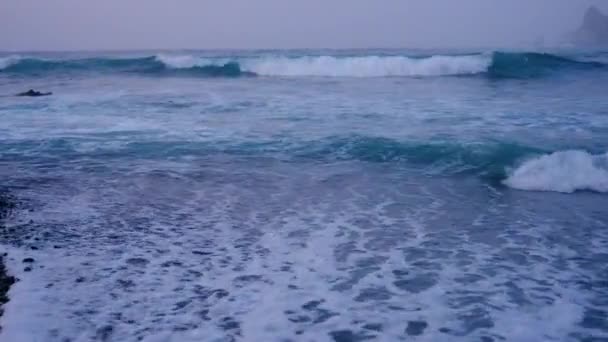 Die Wellen Strand Aus Nächster Nähe — Stockvideo