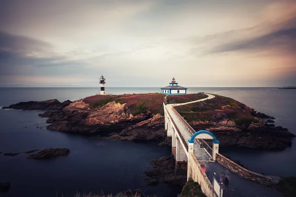 Illa Pancha lighthouse near Ribadeo, Lugo, Spain. — Stock Photo, Image