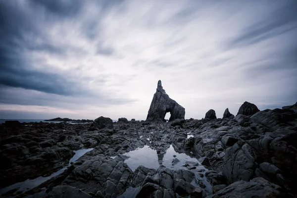 Formación rocosa Playa de Campiecho. Asturia, España —  Fotos de Stock