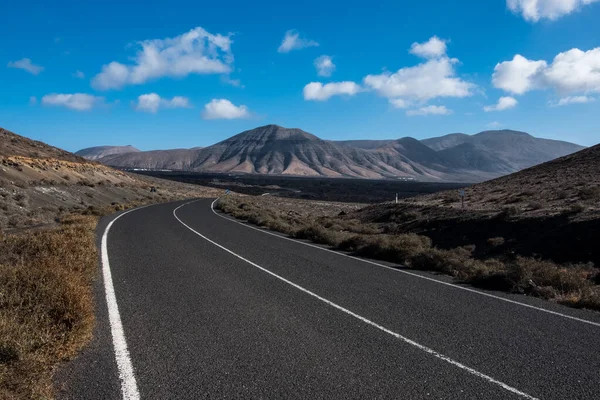 Camino Interminable Parque Nacional Timanfaya Lanzarote Islas Canarias España Europa — Foto de Stock