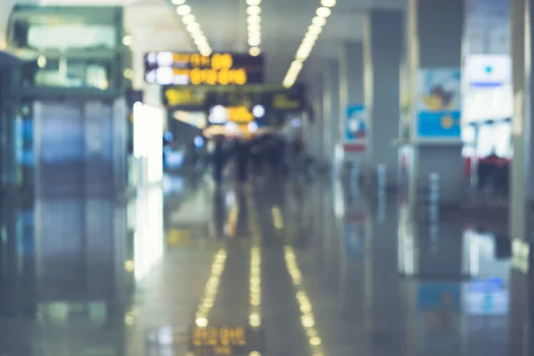 Fundo Desfocado Viajante Aeroporto Terminal Borrão Fundo Com Luz Bokeh — Fotografia de Stock