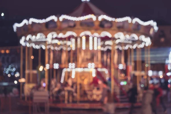 Vintage Carrousel Blurred Merry Abstract Blurred Holiday Carousel Background — Stock Photo, Image