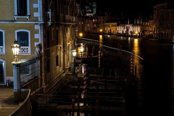 Venice Canal Gondolas Night Italy Empty Venice Tourists — Stock Photo, Image