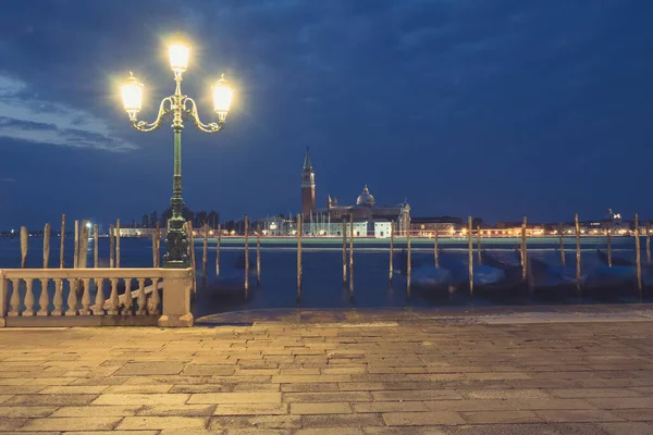 Leer Keine Touristen Venedig Gondeln Markusplatz Mit Der Kirche San — Stockfoto