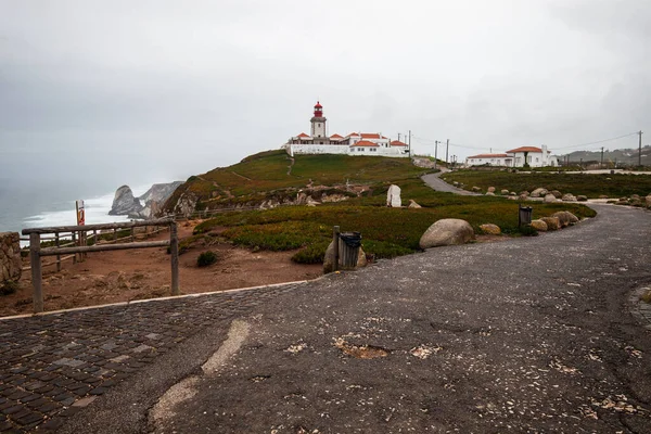 Faro Cabo Roca Punto Più Occidentale Europa Portogallo — Foto Stock