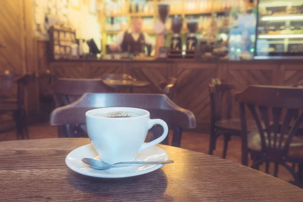 Closeup Cup Coffee Coffee Shop — Stock Photo, Image