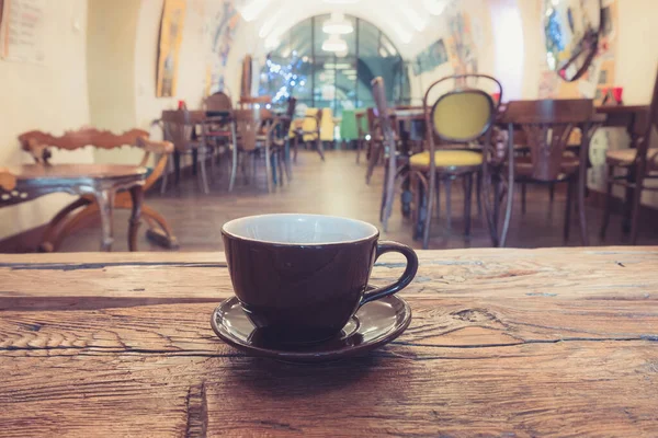 Closeup Cup Coffee Coffee Shop — Stock Photo, Image