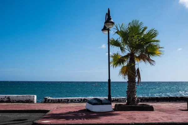 Güzel Akdeniz Küçük Köy Manzarası Kanarya Adası Spanya — Stok fotoğraf