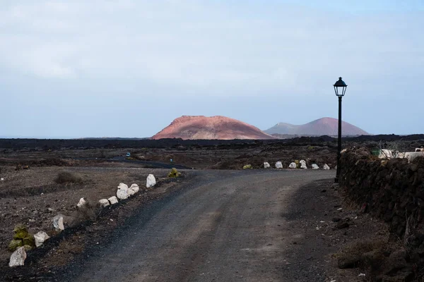 Vulkanisch Lanzarote Landschap Lanzarote Canarische Eilanden Spanje Stockfoto