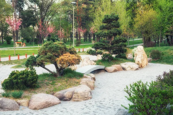 Mooie Japanse Groene Park Zomer — Stockfoto