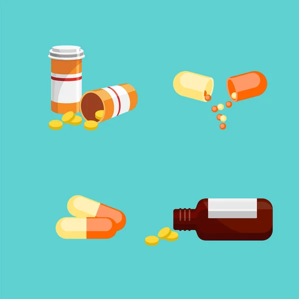 Farmaci e pillole medicina — Vettoriale Stock