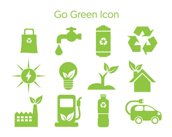 Go green icon — Stock Vector