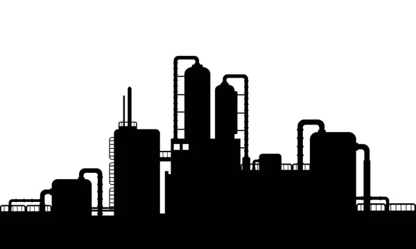 Silhouette industries chimiques — Image vectorielle