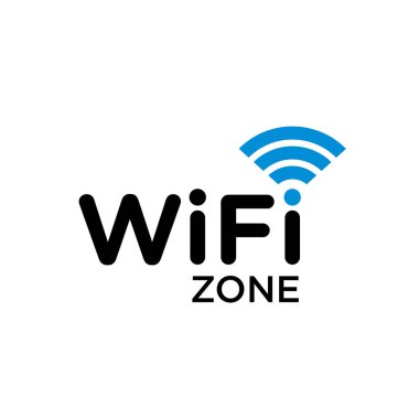 Dalga sinyali ile Wi-Fi internet alan tipografik sembolü
