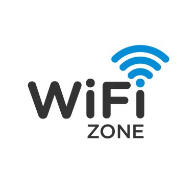 Dalga sinyali ile Wi-Fi internet alan tipografik sembolü