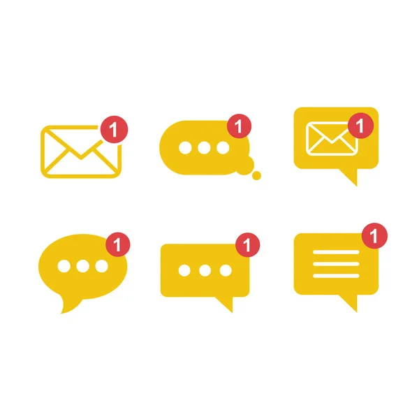 Simple Plano Minimalista Entrante Nueva Caja Chat Mensajes Icono Vector — Vector de stock