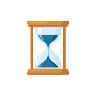 O koşma dışarı içinde kum ile basit kum saati simgesi düz illüstrasyon vektör