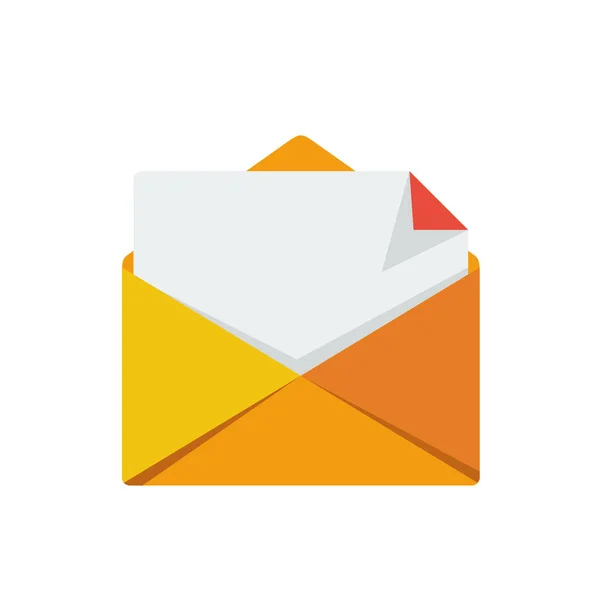 Semplice Piatto Minimalista Email Lettera Icona Simbolo Carta — Vettoriale Stock