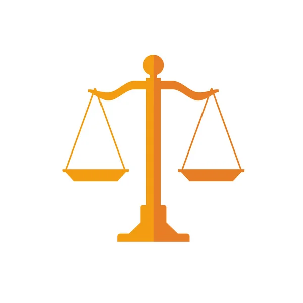 Simbolo Delle Bilance Legno Legge Giustizia Uguaglianza Design Piatto Semplice — Vettoriale Stock