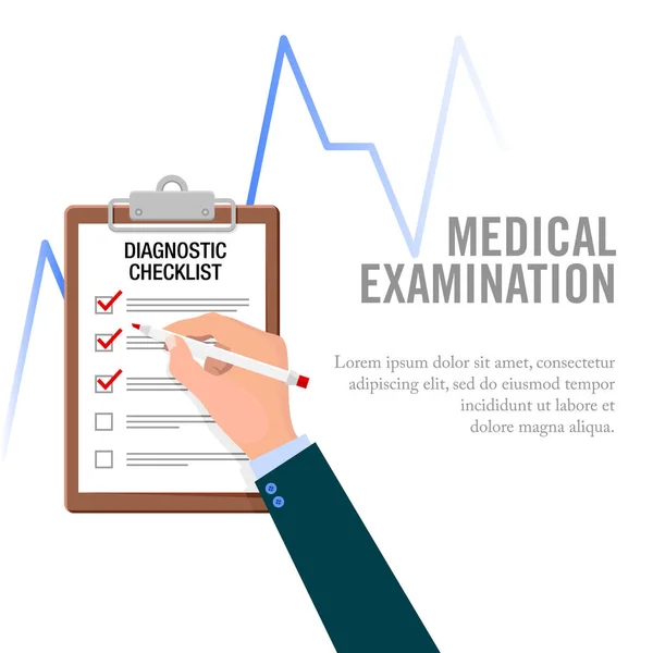 Vector Illustratie Van Gezondheid Checklist Inspectie Activiteiten Geschikt Voor Het — Stockvector