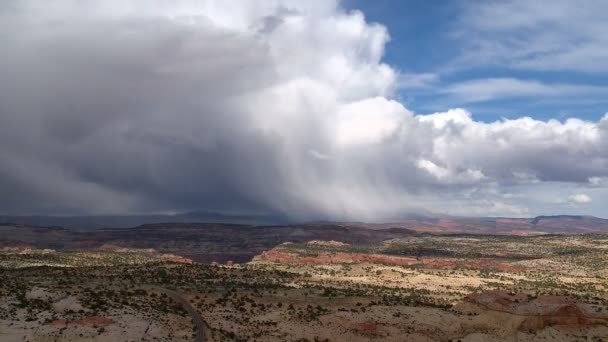 Desert landscape giant cloud shadow timelapse — Stock Video