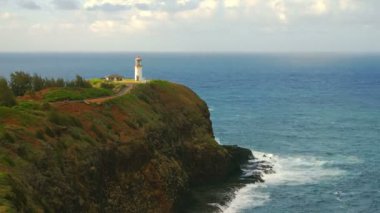 Kilauea feneri kauai sahil şeridi üzerinde