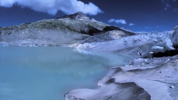 Survolant des glaciers épiques paysages panoramiques fonte des glaciers glace — Video