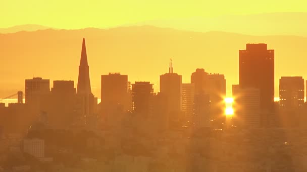 Golden San Francisco City Skyline — Stockvideo