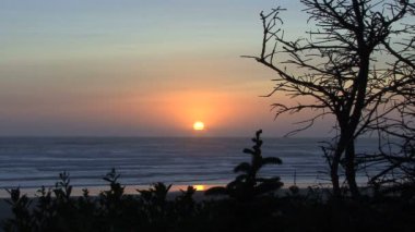 Güneş ayarına oregon kıyılarında
