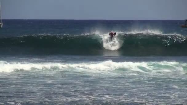 Surfer Gelombang Surfing — Stok Video