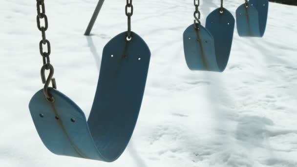 Swingse unused in snow — Stock Video