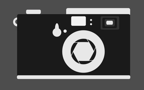 Старий Вінтажний Ретро Плівковий Фотоапарат Апертурою Кнопками Чорно Біла Ретро — стоковий вектор