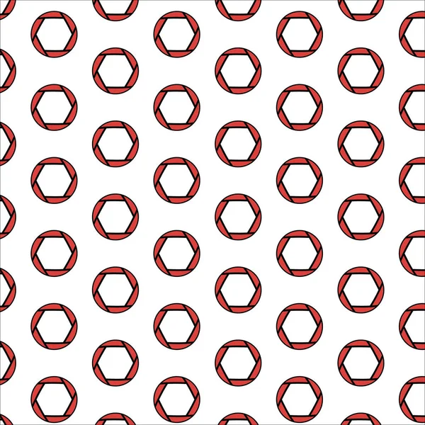 Pattern Red Fashionable Circles Diaphragms Seamless Vector Illustration — Stock Vector