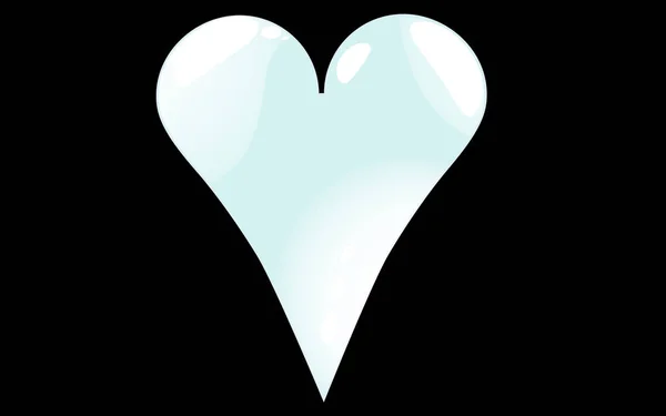 Corazón Azul Frío Helado Con Hermosos Reflejos Blancos Reflejos Día — Vector de stock