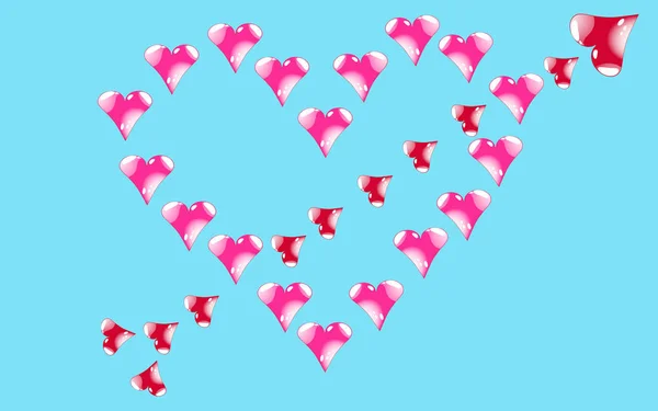 Corazón Hecho Corazones Rosados Atravesados Por Una Flecha Cupido Corazones — Archivo Imágenes Vectoriales