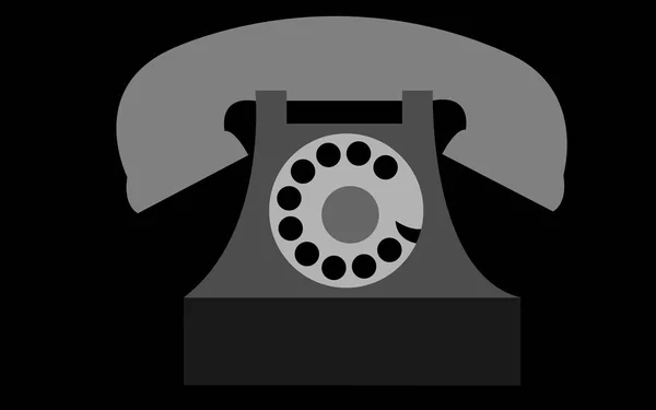 Старый Ретро Старинный Старинный Винтажный Хипстерский Черно Белый Дисковый Телефон — стоковый вектор