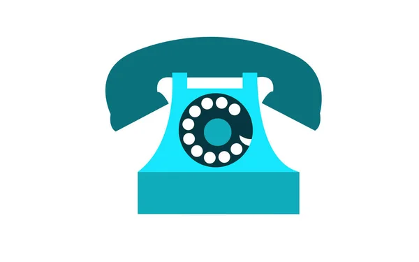Старый Ретро Старинный Старинный Винтажный Хипстерский Синий Дисковый Телефон Трубкой — стоковый вектор