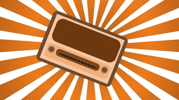 Браун Жовтого Старі Ретро Антикварні Vintage Прямокутні Перший Hipster Радіо — стоковий вектор