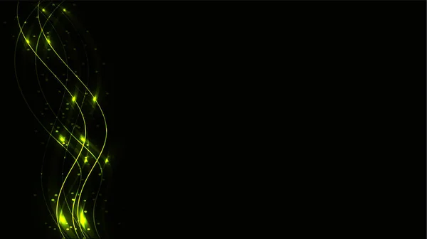 Zelená Transparentní Abstraktní Lesklé Magické Kosmické Magické Energie Linky Paprsky — Stockový vektor