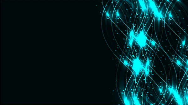 Lignes Énergie Magiques Cosmiques Magiques Brillantes Abstraites Transparentes Turquoises Rayons — Image vectorielle
