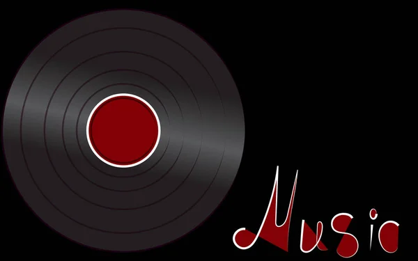 Μαύρη Ιριδίζουσα Βινυλίου Μουσικό Ανάλογης Ρετρό Παλιά Αντίκα Hipster Vintage — Διανυσματικό Αρχείο