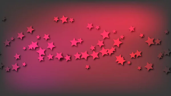 Fundo Espacial Abstrato Com Estrelas Tridimensionais Vermelhas Com Sombra Estrelas —  Vetores de Stock